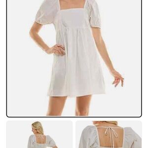 NWT Draper James Ladies Square Neckline Tie Back Puff Sleeve Dress